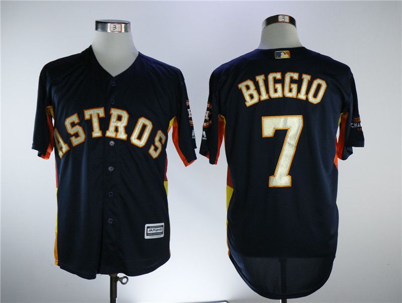 Men Houston Astros #7 Biggio Blue Game Champion Edition MLB Jerseys->->MLB Jersey